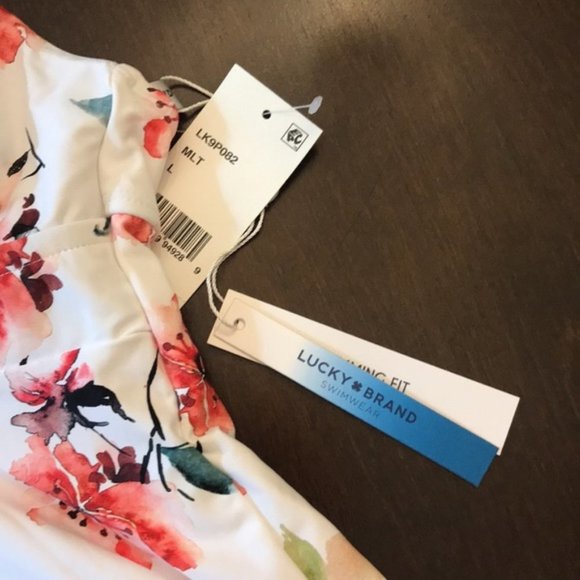 Lucky Brand Printed Tankini Swim Top - Picture 4 of 4